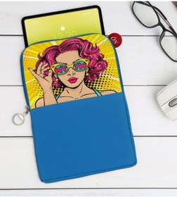 Resim Bk Gift Gift Pop Art Tasarımlı Taşınabilir Koruyucu Tablet Kılıfı & Organizer Çanta - Mavi-7 