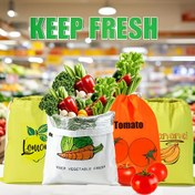 Resim Sebze ve Meyve Taze Tutma Torbaları - Alüminyum Folyo Astarlı Yeniden Kullanılabilir Polyester Çekmece Poşetleri, Bananlar, Yaban Mersini, Yeşil Sebzeler, Domatesler, Limonlar, Brokoli için Yüksek Kaliteli Dikdörtgen Gıda Güvenli Organizatörler 