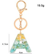 Resim Sones 2 Adet Altın Folyo Epoksi İngilizce Mektup Anahtarlık Çanta Kolye X 