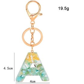 Resim Sones 2 Adet Altın Folyo Epoksi İngilizce Mektup Anahtarlık Çanta Kolye X 