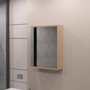 Resim Movemo 100197 Aynalı 45 cm Banyo Dolabı Üst Modül Ceviz 