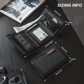 Resim Su Geçirmez Erkek Cüzdan, Üç Katlı Katlanabilir Deri, RFID Engelleme - Kahverengi 