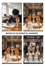 Resim Ahşap Model Mankeni Sağ El Bayan 25 Cm. 