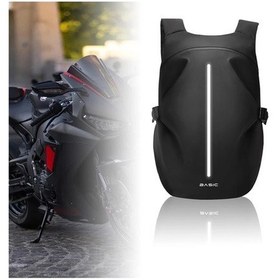 Resim Jialan Evrensel Yansıtıcı Güvenlik Motosiklet Sürme Sırt Çantası Siyah Siyah 