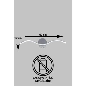 Resim Wave Modern Tasarım Gri Renk Gün Işığı Ledli Banyo - Mutfak - Salon LED Duvar Aplik 