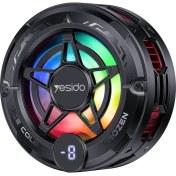 Resim C226 Dijital Sıcaklık Göstergeli Rgb Işıklı Radyatör Tablet Telefon Soğutucu Fan - Siyah Frozen Ice 