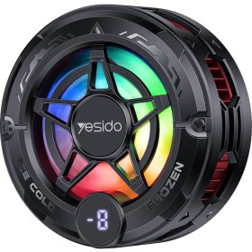 Resim C226 Dijital Sıcaklık Göstergeli Rgb Işıklı Radyatör Tablet Telefon Soğutucu Fan - Siyah Frozen Ice 