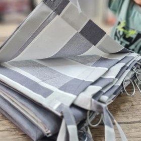 Resim Ceylan Home Balkon Perdesi Bağcıklı Halkalı Ölçü Seçenekli Gri Çizgili Gri 