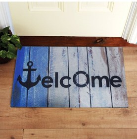 Resim Welcome Baskılı Çift Taraflı Kauçuk Kapı Önü Paspası (456177555) 