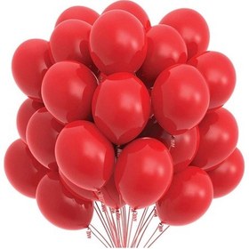 Resim Pastel Balon Kırmızı 100 Adet Kırmızı 
