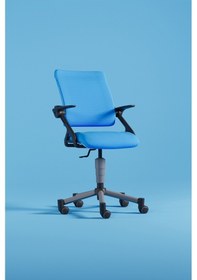 Resim Creo Mobili Yükseklik Ve Sırt Ayarlı Vega Çalışma Sandalyesi, Ofis Ve Bilgisayar Koltuğu Mavi/mavi Gri 
