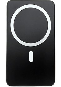 Resim Mufunye 5000mah 15w Kablosuz Ve 20w Kablolu Hızlı Şarj, Magsafe Uyumlu, Çift Cihazlı, Taşınabilir Manyetik Powerbank Siyah 