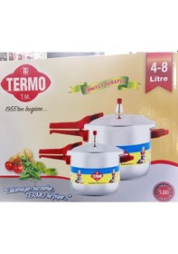 Resim Termo 4 - 8 Litre 2li Düdüklü Tencere Alüminyum Pres Baskı %100 