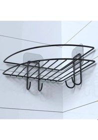 Resim Buradabuldun Yapışkanlı Banyo Köşeliği Kancalı Köşe Rafı Duş Şampuanlık Duvar Düzenleyici Organizer Raf Çok Renkli 