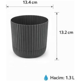 Resim Omnipazar Krs-261 Zeraf Dekoratif Tabaklı Saksı Takımı 1.3 Litre No:1 Yeşil 