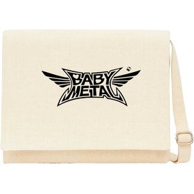 Resim Babymetal Logo Black Krem Kanvas Postacı Çantası - Krem 