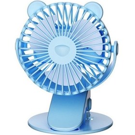 Resim Ruyı Karikatür Usb Şarj Edilebilir Küçük Fan Açık Kamp Sessiz Klip Fan Bebek Arabası Öğrenciler Ofis Mevcut 1004 Mavi 