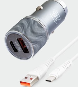 Resim Alışveriş Express CR94 20W PD+3.4A USB + USB to Type-C Kablo Araç Şarj Cihazı Seti 