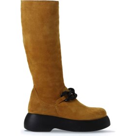 Resim Bueno Shoes Sarı Süet Kadın Dolgu Topuklu Çizme 01WV5302 01WV5302 