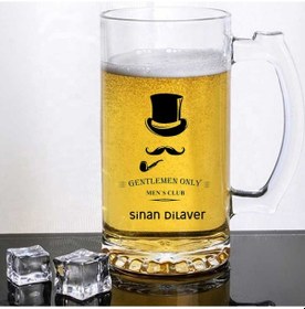 Resim Kişiye Özel Bira Bardağı Baskılı Gentilmen club 