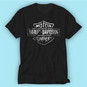Resim David Davidson Motor Siyah Baskı Logo Tshirt Modeli 