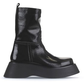 Resim Bueno Shoes Siyah Kırışık Rugan Kadın Dolgu Topuklu Bot 01wv5101 