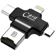 Resim Type-C Lightning Micro USB Telefonlar Için Microsd Kart Okuyucu Flash Adaptör AL2744 Siyah 