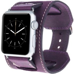 Resim Bouletta iOS Uyumlu Watch Deri Kordon 42-44-45Mm Cuff Mor 
