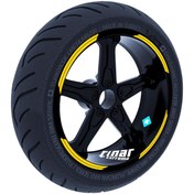 Resim Double Stripe Tasarımlı Reflektif Sarı Jant Şeridi Sticker Çınar Extreme 