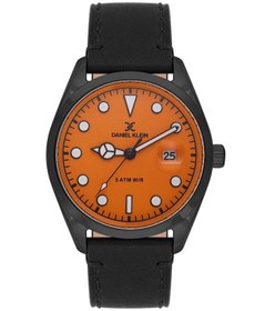Resim Daniel Klein Dk.1.13836-6 Deri Kordonlu Suya Dayanıklı Takvim Göstergeli Fosforlu Kadran Siyah Erkek 