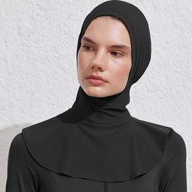 Resim 1 Adet Kadınlar İçin Hızlı Kuruyan Yüzme Hijabı - Ramazan, Yüzme & Spor için Uzatılmış Boyunlu Alçakgönüllü Mayo Kapağı, Ayarlanabilir Uyumlu Esnemez Türban, Spor Hidrasyon Ekipmanı, Şık Mayo, Hafif Kumaş 