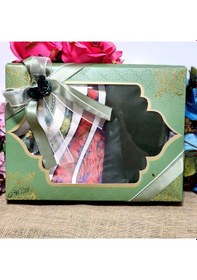 Resim Hediyelik Seccade, İnci Tesbih, Pamuklu Şal, Asetat Kutulu 26 23 Set Yeşil 