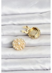 Resim Vintage Model Gold Renk Düğme Veya Manşet Broşu Çok renkli 