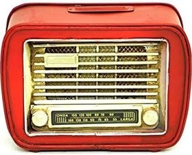 Resim Dekoratif Metal Radyo Kumbara Vintage Ev Ofis Hediyelik 