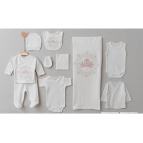 Resim Cherub Baby Unisex Taç Nakışlı Bebek Pamuklu 10 Parça Hastane Çıkışı 