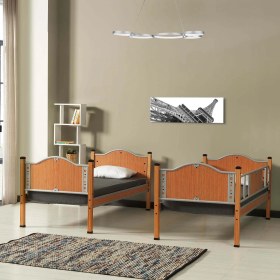 Resim Argimo Inci Genç Çocuk Odası Metal Ahşap Ranza ve Karyola 90x190 
