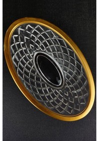 Resim Digithome Cam Gondol Şekerlik Ve Sunumluk Gold Yaldızlı Oval 14,5 Cm Sk.gnd.001 