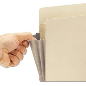 Resim Teknocan Uç Sekme Dosya Cebi, Güçlendirilmiş Düz Kesim Sekme, 3-1/2" Genişleme, Tam Astarlı Köşebent Seti, Yasal Boyut, Manila, Kutu Başına 10 (76164) 