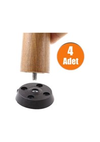 Resim Mobilya Masa Sehpa Ayağı Bağlantı Aparatı Düz Ayak Tabanı Siyah (4 ADET) 
