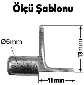 Resim Badem10 Raf Pimi Düz Nikel Cam Ahşap Metal Raf Tutucu Çivisi Mobilya Dolap Pimi Metal (50 Adet) 