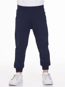 Resim My Hanne Beli Lastikli Erkek Bebek Jogger Eşofman Altı 50707-2 