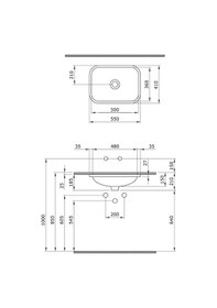 Resim Bocchi Scala 1006-006-0125 Tezgah Altı Lavabo Mat Gri 55 CM 