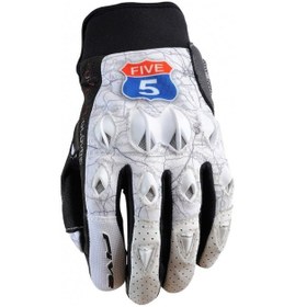 Resim Fıve Gloves Stunt Replıca Road 5 Motosiklet Eldiveni Beyaz 
