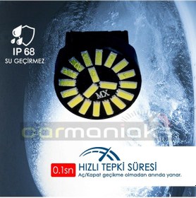 Resim T20 W21 5W 7440 Beyaz Stop Sinyal Geri Vites Gündüz Far Ampülü 