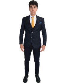 Resim Kumlu Desen Yelekli Takım Elbise 001 