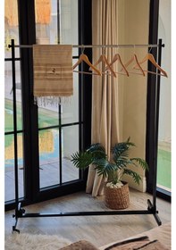 Resim Tekerli Portatif Elbise Askısı 150x50x158 Siyah 