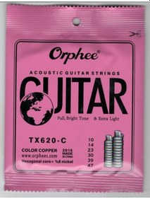 Resim Orphe Tx620-C Akustik Gitar Teli Renkli 010 