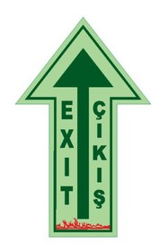 Resim FOREX Lümen Folyo Fosforlu Ok Yer Okları Acil Çıkış Exıt Yazılı Yeşil 