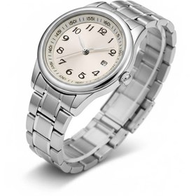 Resim Nicevia Beyaz Yuvarlak Kadran Unisex Saat Çelik Zincir 