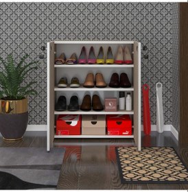 Resim Kenzlife Ayakkabılık Ayakkabı Dolabı Kilitli Be Real Crd 080 70 32 Kapaklı Arkalıklı Ofis Dolabı 